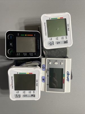#ad Lot Of 4 Blood Pressure Wrist Cuff Unknown Working Condition No Battery Covers $12.99