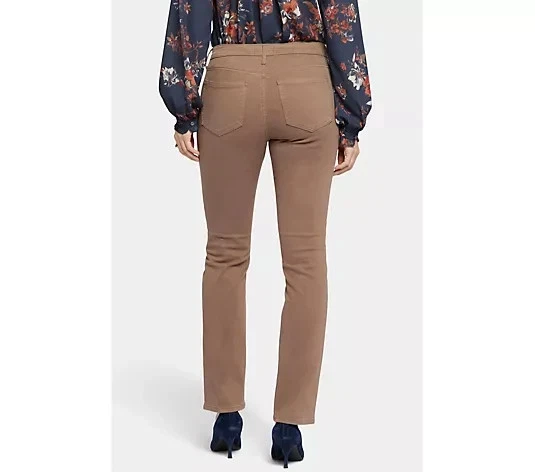 NYDJ Sheri Slim Jeans Size 10 US 6 Taupe Brown Cotton Stretch Denim - Image 3 of 4