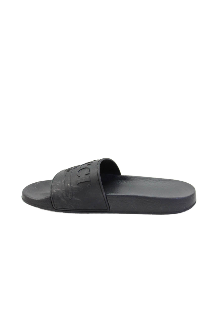 Gucci Womens Monogram Basic Slide Sandals Solid B… - image 3