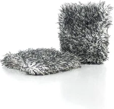 The Rag Company Cyclone Ultra Wheel Mitt 2-Pack Microfiber 6x7 Black Grey