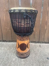 SALE - 20"  Deep Carved Djembe Bongo Drum Triple Goddess M9 + FREE COVER