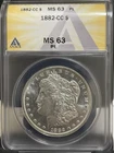 MS63 PL 1882-CC Morgan Dollar ANACS MS63 PL PROOF LIKE looks 64 DMPL 1882-CC