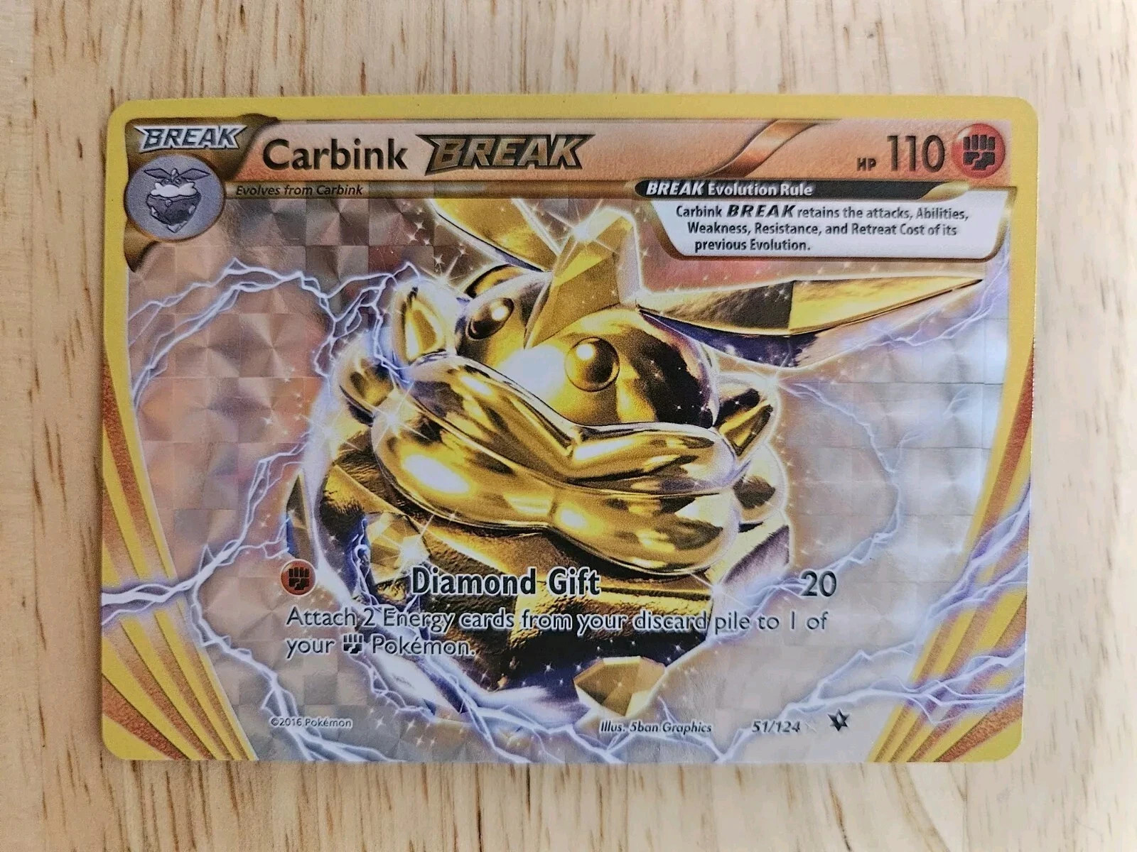 Carbink BREAK 51/124 Fates Collide NM Ultra Rare Pokemon Card