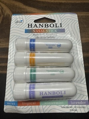 Hanboli 4 pcs Nasal Stick Boosts Focus +Enhances Breathing - New!