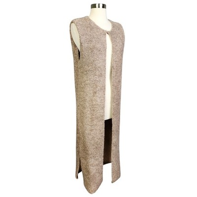 Kerisma Womens Kengo Duster Cardigan Vest Size S/M Wool Blend Eco Yarn Slit Hem