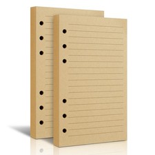 2 Packs A6 Lined Vintage Refillable 10.5 x 17cm / 6.6x4.2 inches , Brown