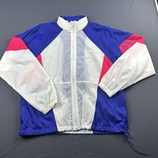 Vintage 90s Nike Colorblock Windbreaker Jacket Hooded Zip Up L USA Made