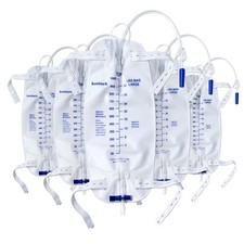 5 Pack Urinary Drainage Bag, 1000ml Catheter Leg Bag with Anti-Reflux Chamber...