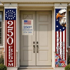 Fourth of July Decorations Outdoor - 250th Anniversary Patriotic America Porch B