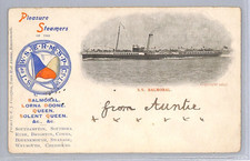 GB QV Ship *Balmoral* PADDLE-STEAMER Postcard 1900 Hants/Sussex/IOW XG330