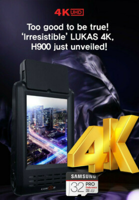 Lukas H-900 4K UHD/FHD 2Ch H.265 ADAS 3.5'' LCD GPS Sony Exmor 64Gb English FedEx