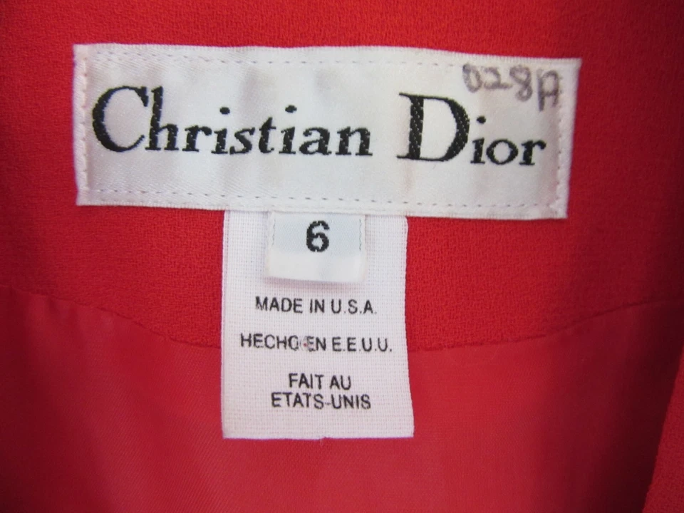 Chaqueta forrada CHRISTIAN DIOR roja vintage 6 Executive Business botón cierre a presión Foto 2 de 4