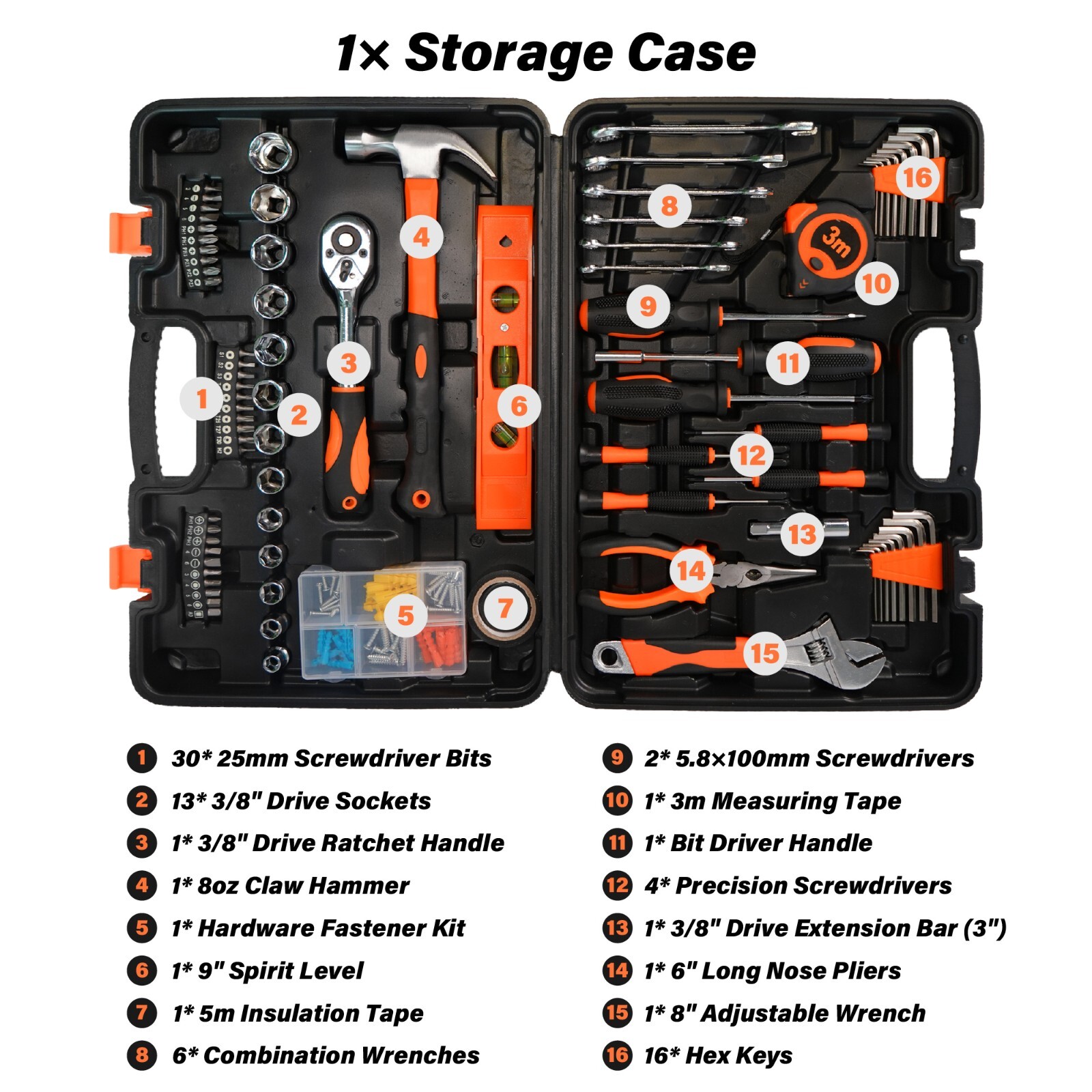 141 Pcs Tool Set Auto Repair Tool Socket Wrench Household Mixed Tool Portable