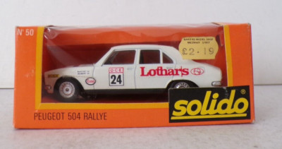 SOLIDO GAM 2 NO 50 PEUGEOT 504 RALLYE WHITE NEAR MINT BOXED 1:43
