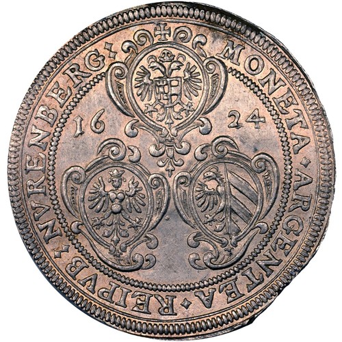 1624 Germany Nurnberg Taler Thaler Silver NGC MS61 Lustrous Beauty!