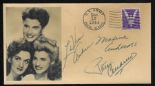 The Andrews Sisters Collector's Envelope Repro Autograph WWII Stamp *OP1274