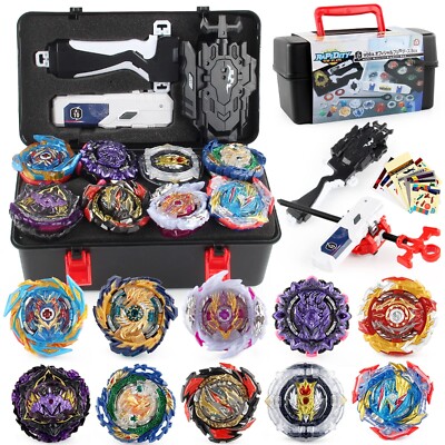 Set De Toupies Combat Battle Toupie – 2 Toupies Métal Turbo + 2 Lanceurs, Jeu De Baston Pour Enfants, Cadeau Fun à Offrir