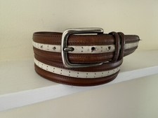 Vintage Johnston & Murphy Aniline Kipskin Leather Belt men's 38 Made in USA