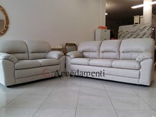 DIVANO 2 + 3 POSTI ECOPELLE NUVOLATA MADE IN ITALY SALOTTO PELLE DIVANI salotto
