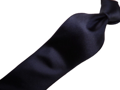Bespoke David August for Geoff Nicholson Solid Black Woven Silk Tie L61.5''x35''W