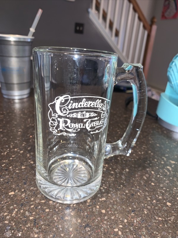 Disney Cinderellas Royal Table Mug Cup Beer Glass Handle Vintage Collectible 6"
