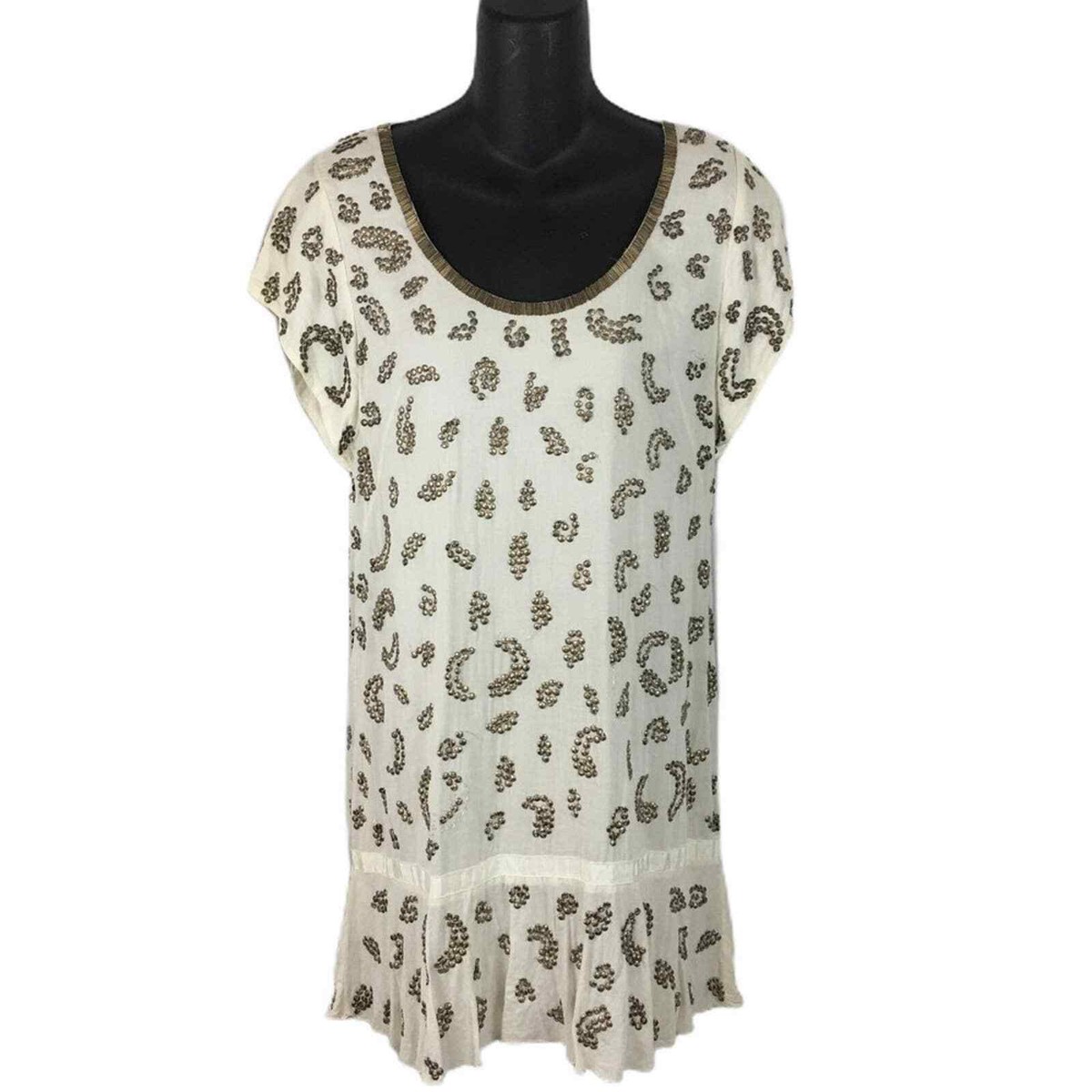 french connection white beaded dress French Connection Palmero Embellished Wedding Dress - Summer White