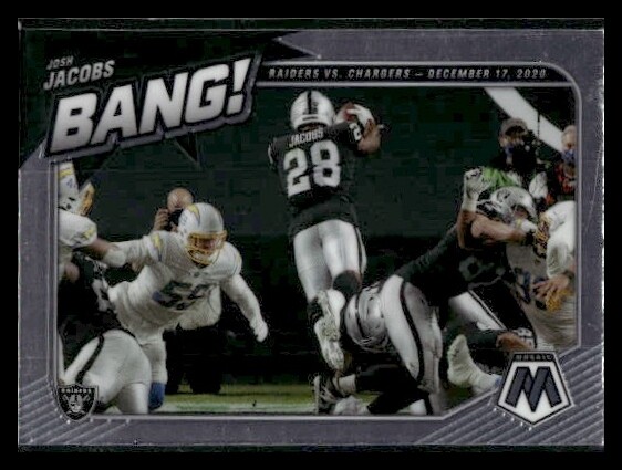 2021 Panini Mosaic #B-10 Josh Jacobs Bang! Las Vegas Raiders