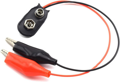 5Pcs T Type 9V Battery Clip Connector Positive Negative Snap Lead Wire ...