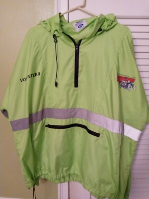 Disney Marathon Weekend 2012 Volunteer Windbreaker Jacket Neon Green   XXL