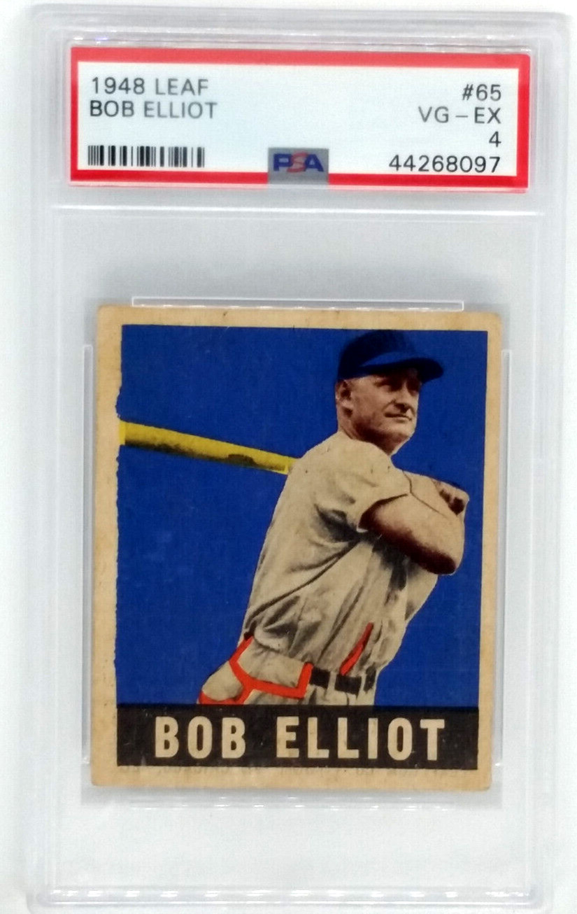 1948 Leaf #65 Bob Elliot Card - Graded PSA 4 VG-EX