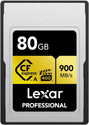 Lexar 80GB Professional Cfexpress Type a Gold Series Memory Card 900Mb/S - 8K