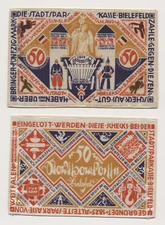 Bielefeld 50 Mark banknote silk/silk emergency money Grabowski 49a (1032