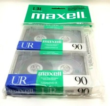 Maxell UR 90 Blank Audio Cassette Tapes 2 Pack Normal Bias 90 Minutes NOS G14