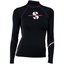 ScubaPro Onyx RashT - Flex Womens, Long Sleeve UPF80 - Black/Purple Size XS