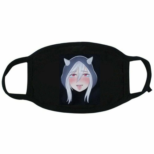 Handmade Anime Cartoon Inspired Expression New Cotton Face Mask Cover - Black - Picture 31 of 90