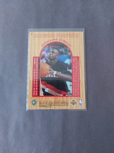96-97 Ud3 Jermaine O'neal Rookie Rc Hardwood Prospects #3 Trailblazers Pacers - Picture 2 of 2
