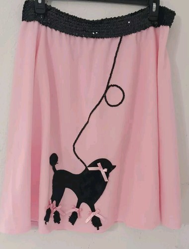 6-Pieces Adult AQUA BLUE Poodle Skirt Outfit Size Large WAIST 35-42 Length25