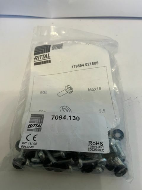Rittal DK 7094.130 Screw M5 16 mm Screw Steel 50 pieces 1 PKT 7094.130