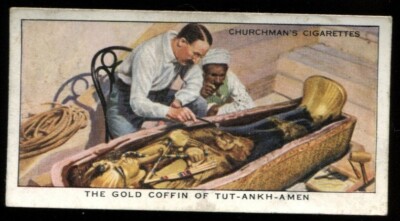 Tobacco Card, Churchman, TREASURE TROVE, 1937, Gold Coffin Tutankhamen, #28