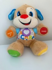 Fisher Price Learning Tummy Dog Singing Heart Talking ABC Teddy Bear Interactive