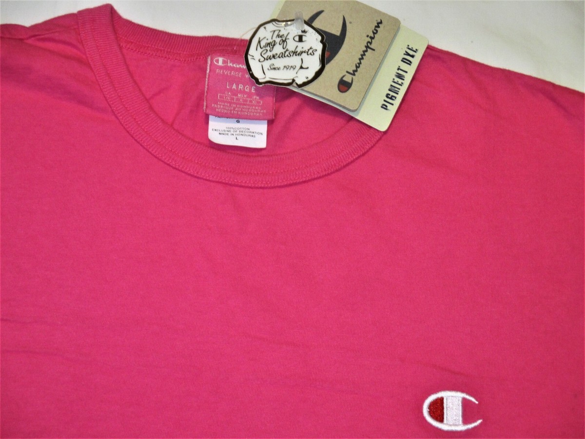Unisex Adult CHAMPION LIFE Heritage Tee T-SHIRT Amaranth PINK C Logo, Mens  Women