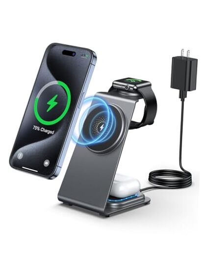 MagSafe Charging Station - Sleek Aluminum Design in Classic Black-image