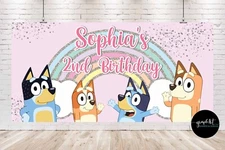 Personalised Bluey Banner / Backdrop Birthday Poster DIGITAL FILE