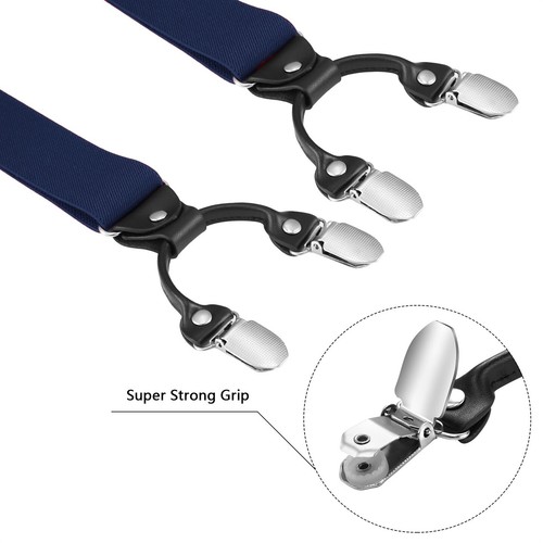 Buyless Fashion Suspenders Mens - 48" Elastic Adjustable Straps 1 1/4" - X Shape - Picture 35 of 89
