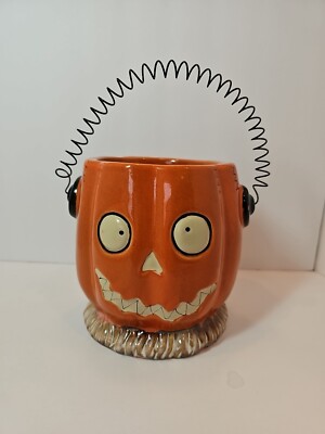 Yankee Candle Halloween Boney Bunch Asylum Pumpkin Large Jar holder Primitive 