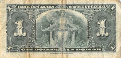 Canada $1 2.1.1937 P 58 Series W/M Kg. G. VI Circulated Banknote