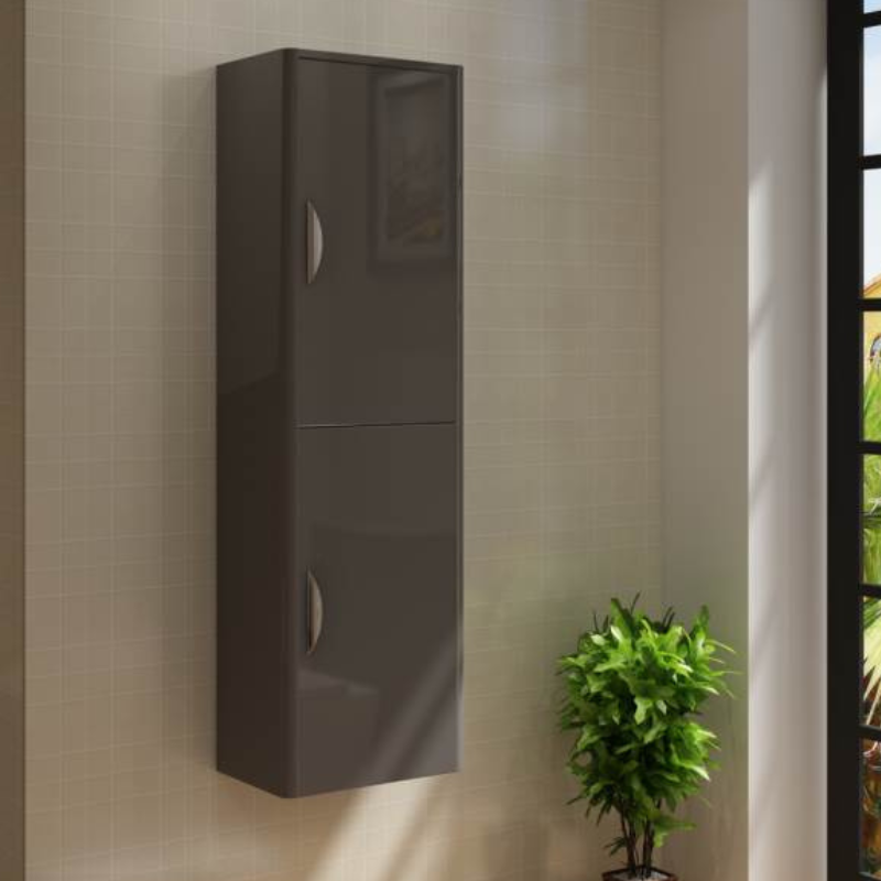 Bathroom Tallboy Apollo Wall Hung Tall Cupboard Storage Unit
