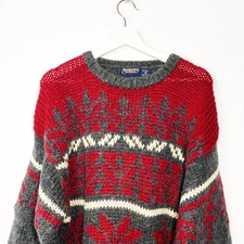 Vintage Strawbridge & Clothier Knitted Snowflake Sweater Size Medium
