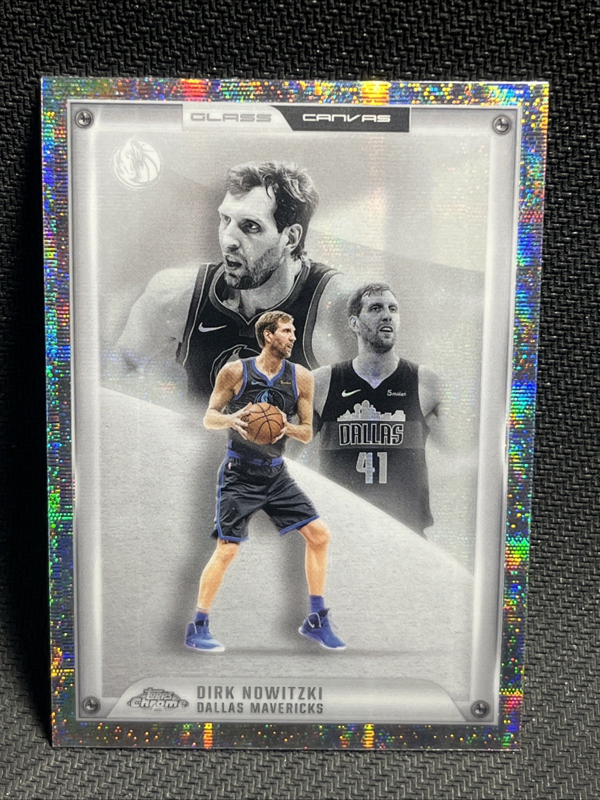 2025-26 Topps Chrome Basketball Dirk Nowitzki Glass Canvas Insert SSP Mavericks