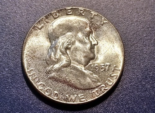 Gem BU 1956 Franklin Half Dollar (lightly toned)